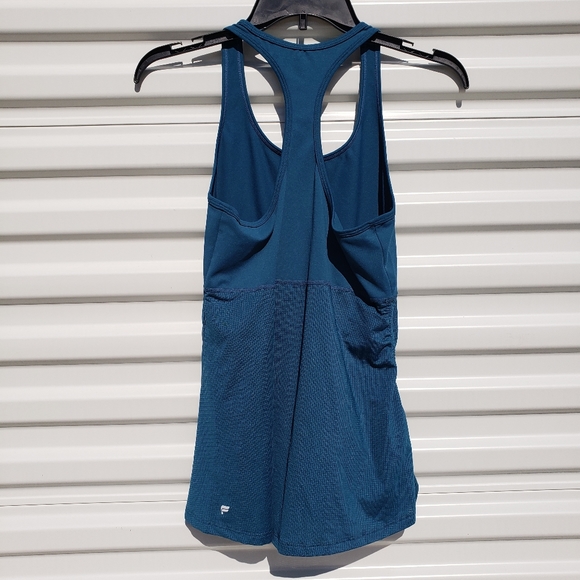 Fabletics teal racerback tank top with drawstring - Picture 5 of 6